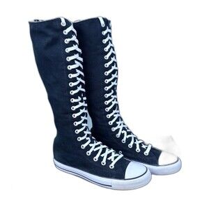 Women's Sz 9.5 Chuck Taylor Airwalk XXHi Black Knee High Canvas Lace Up Sneakers
